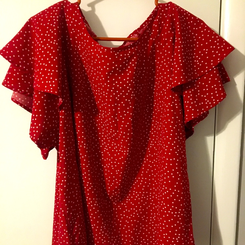 2X Polka Dot Blouse
